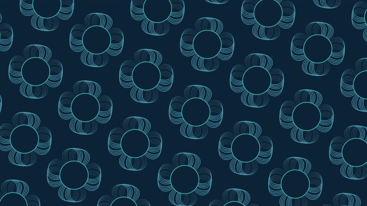 Modern and elegant blue and gold pattern with circles and lines on dark background