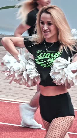 performance of beautiful young girls of cheerleader