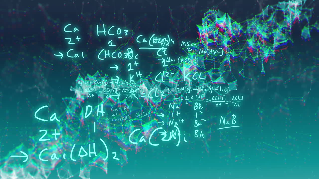 dna 가닥의 애니메이션과 검은색 배경의 과학 데이터 처리