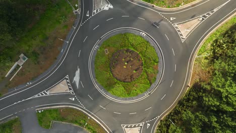 drone shot of a circle road