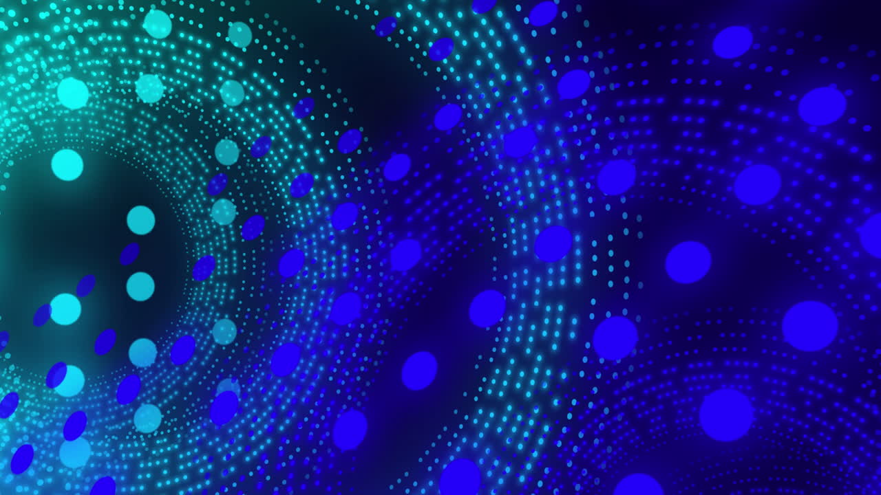 animación de un patrón de luces verdes y azules parpadeantes sobre fondo negro