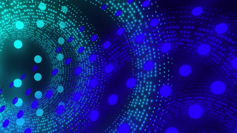 animación de un patrón de luces verdes y azules parpadeantes sobre fondo negro