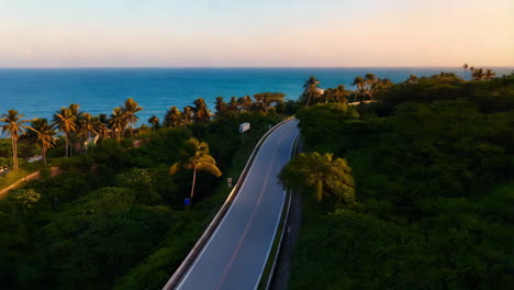 coastal road at sunset
