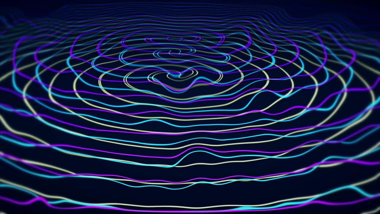 Blue yellow loopable moving background witch circles, circular moving background,