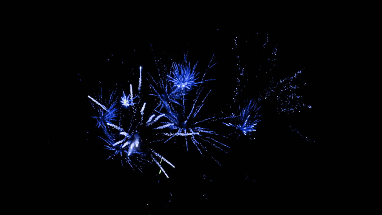 fuegos artificiales azules 4k