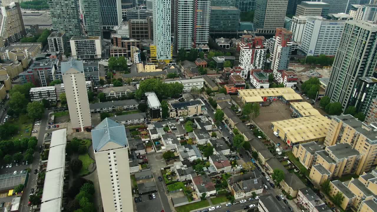 런던에서 놀라운 건물의 공중 샷