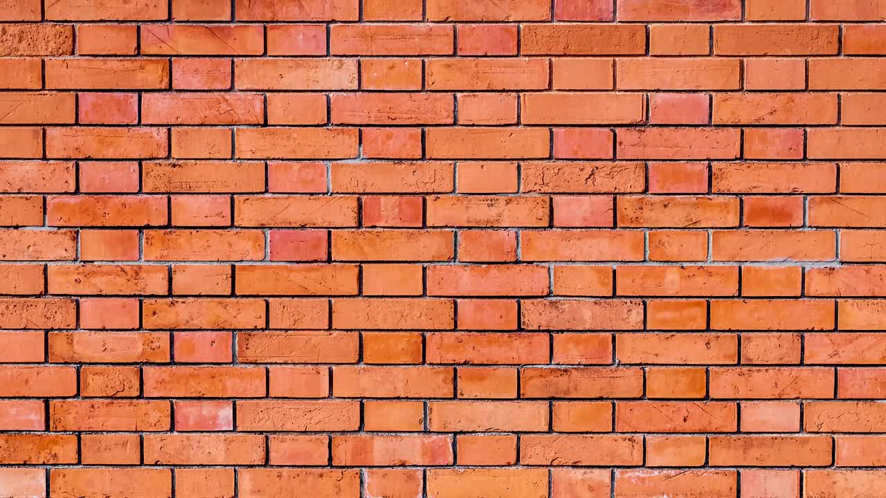붉은 벽돌 벽 배경 또는 질감의 느린 줌