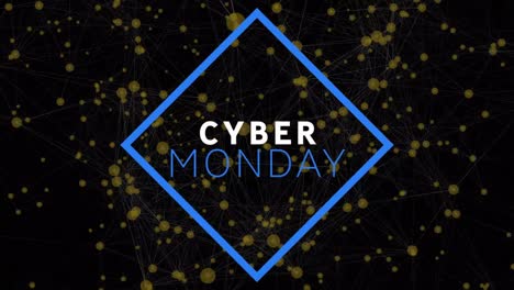 Animation-Von-Cyber-Monday-Verkaufstexten-über-Netzwerke-Von-Verbindungen