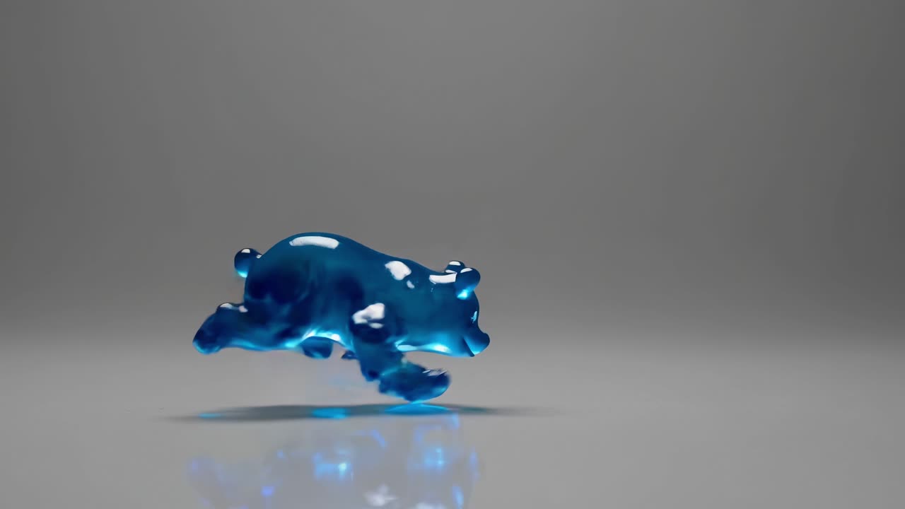Running Blue Jelly Bear 3D Model
