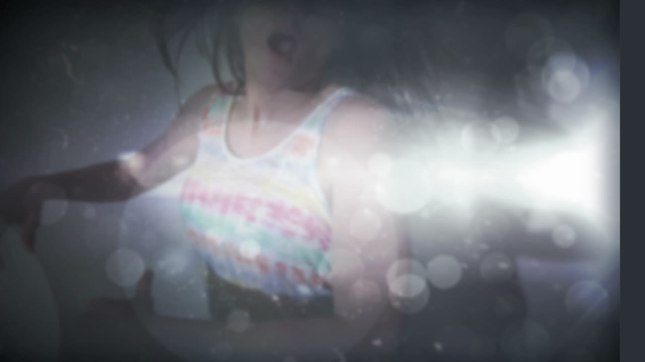 el montaje de break dancing con la bonita morena