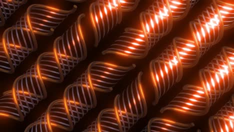 abstract glowing dna spirals