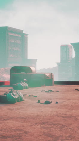 futuristic cityscape in a desolate environment