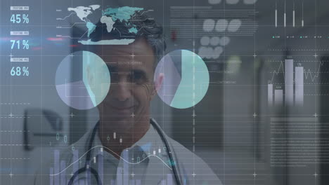 animación de las estadísticas y el procesamiento de datos sobre el médico masculino