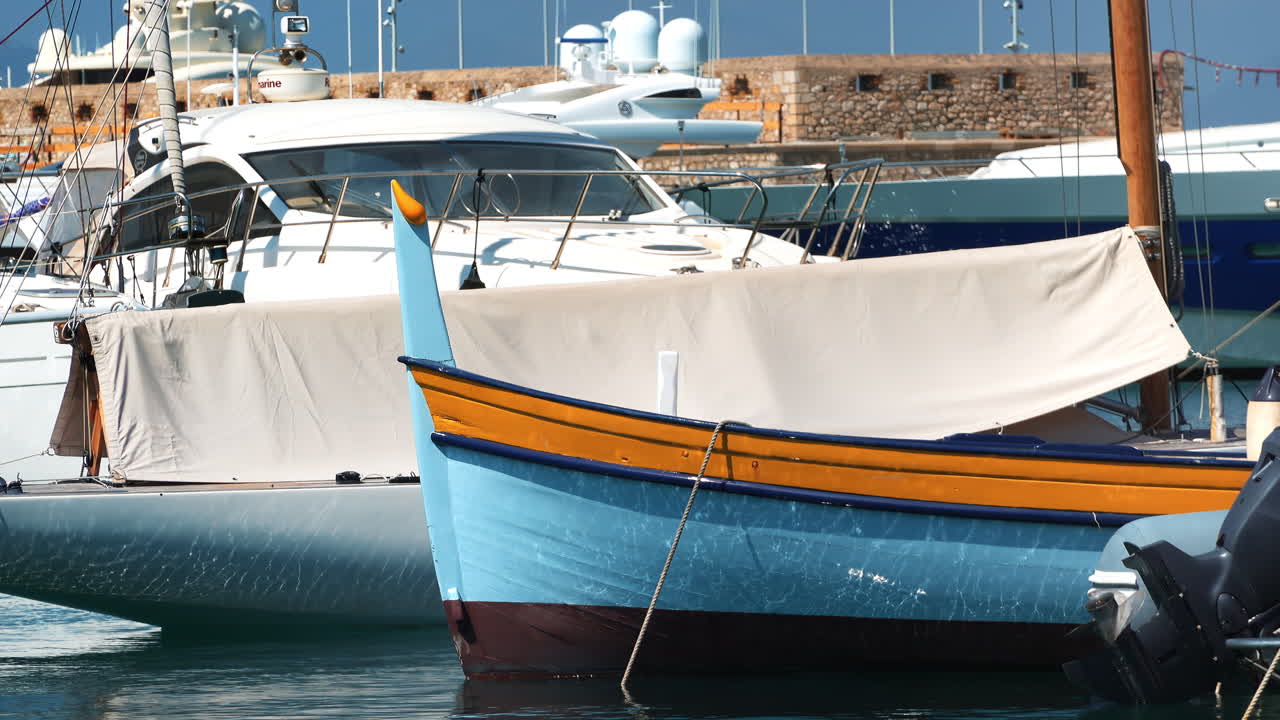Boats docked in the Port Vauban in Antibes, France