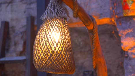 rustic wicker hanging lamp