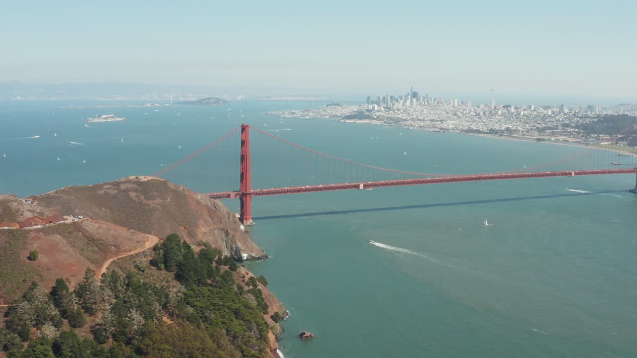 video aereo del puente golden gate de san francisco