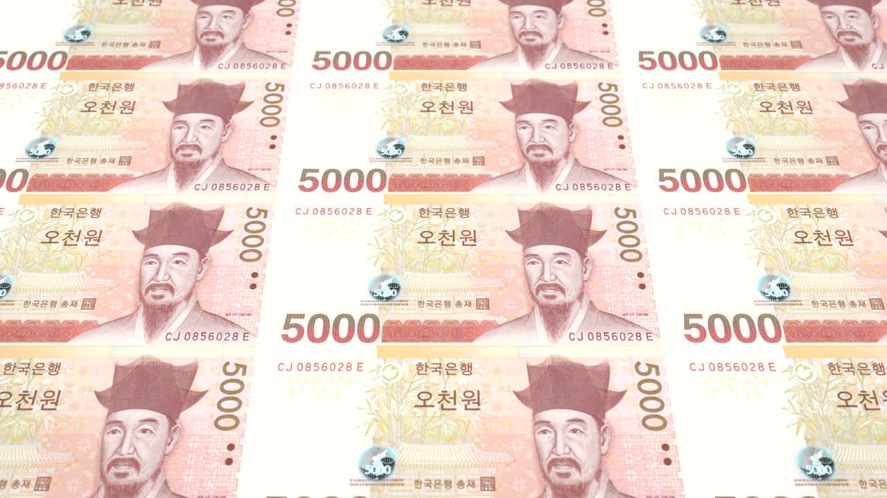 4 different types south korean won bills illustration | Premium Vector