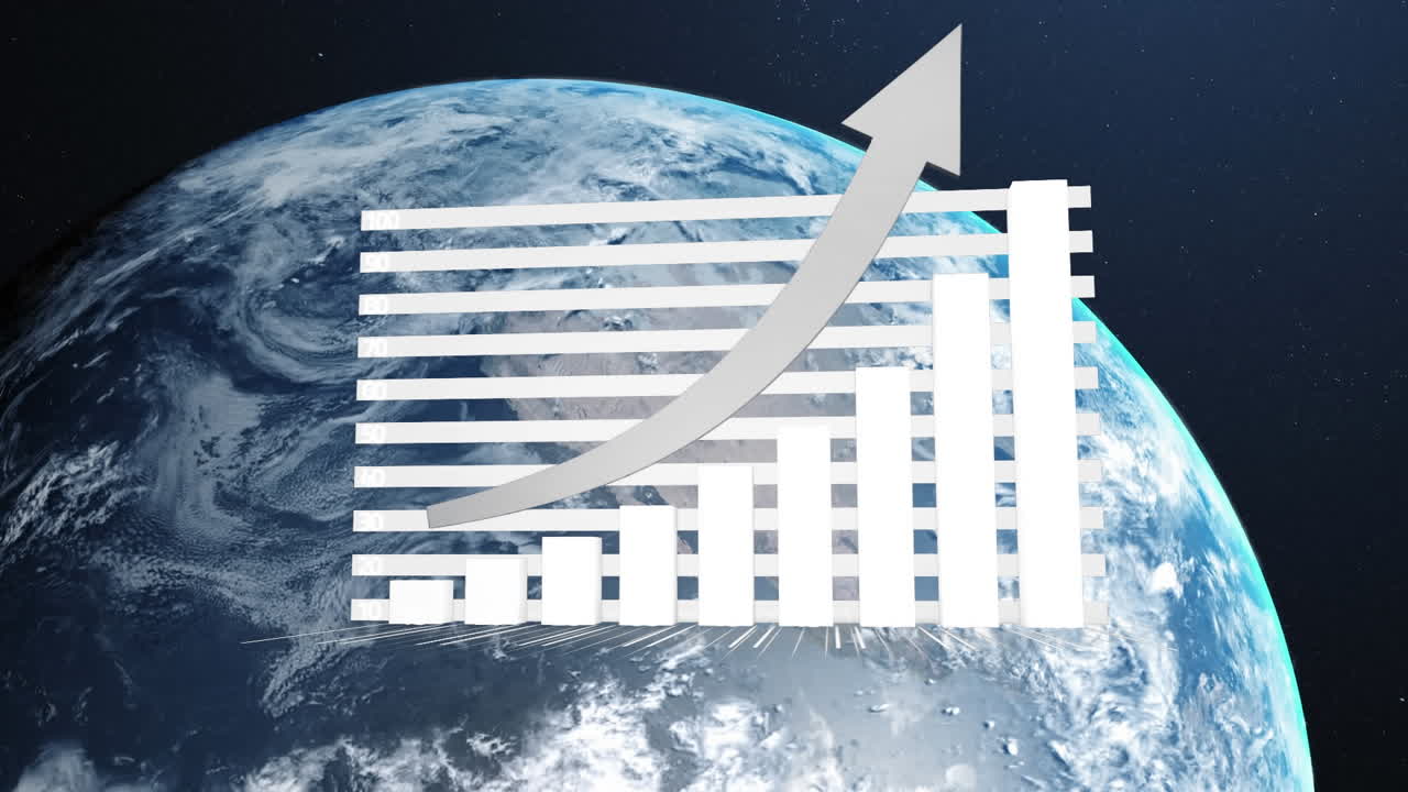 Animation of data processing and statistics over globe