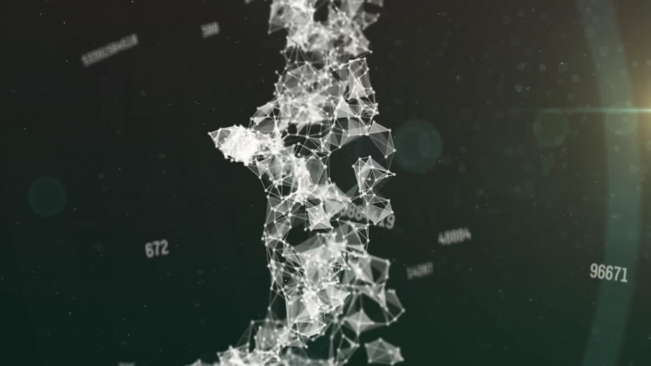 검은색 배경에 연결과 숫자의 웹의 애니메이션