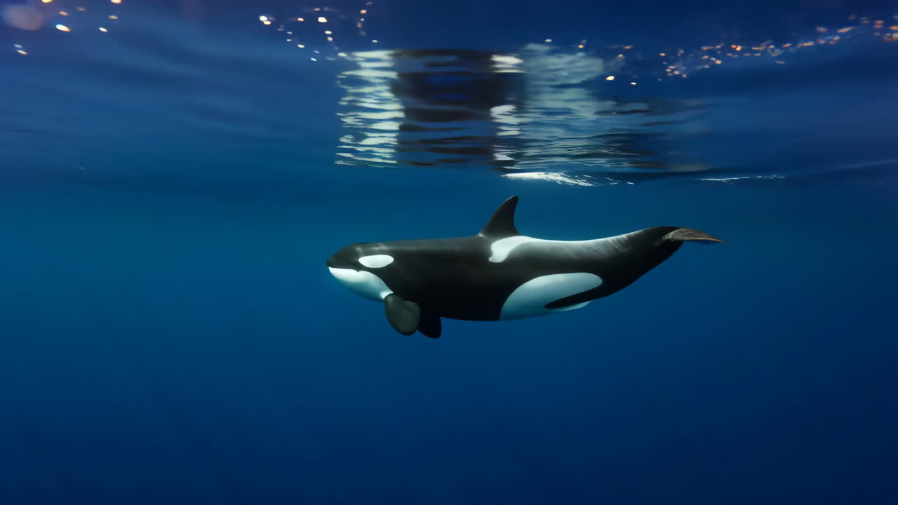 Orca Swimming Underwater