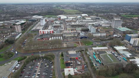 harlow essex town centre shopping centre uk aerial footage