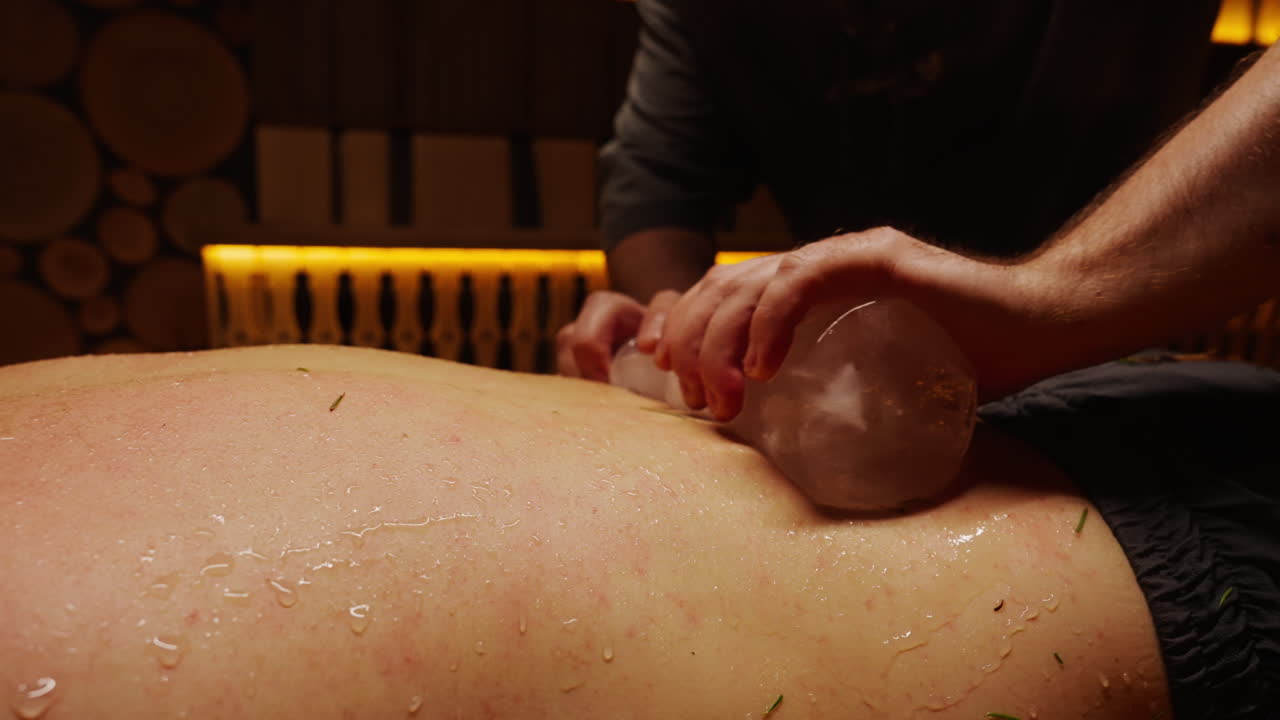 Ice Massage Therapy Session