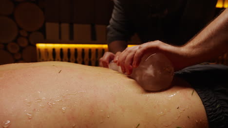 ice massage therapy session