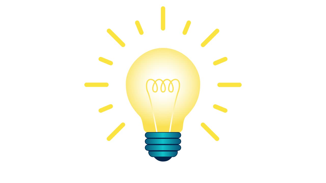 Lampadina gialla lampeggiante che si accende e si spegne, con fasci di luce intermittenti.