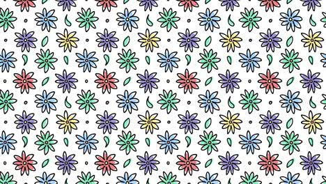 stop motion flowers, hand drawn animation flower seamless pattern