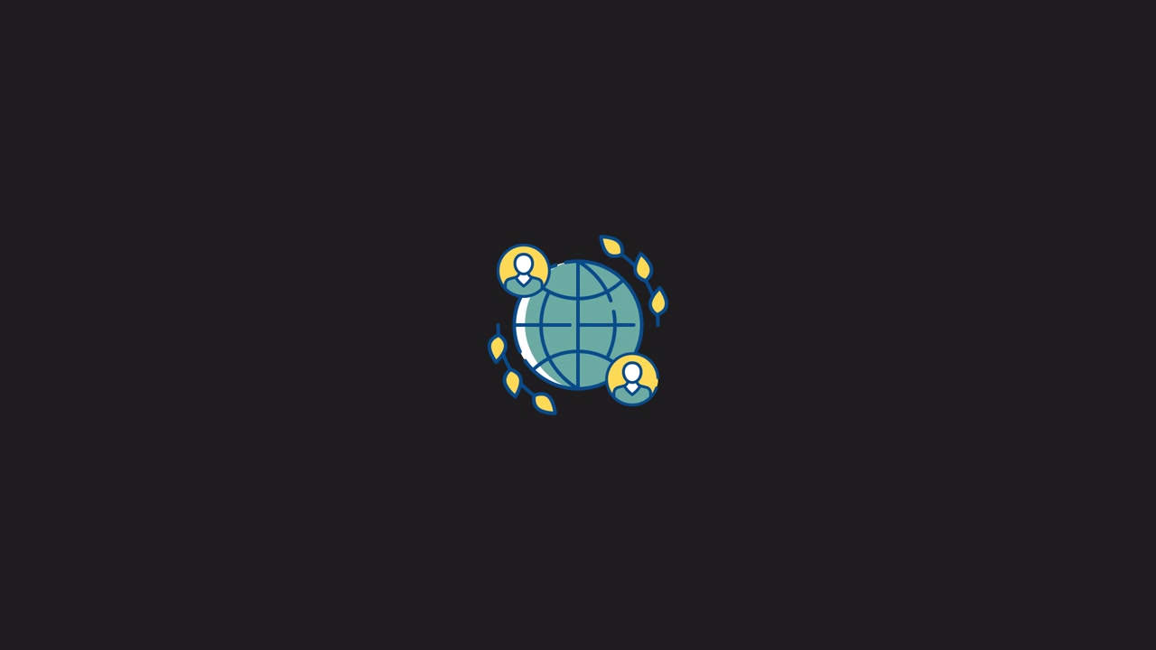 Icona Animata di Comunità Globale e Connessione Ambientale