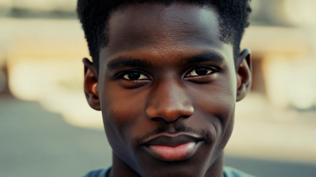 retrato de un joven negro sonriente