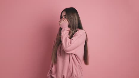 beauty young woman frightened