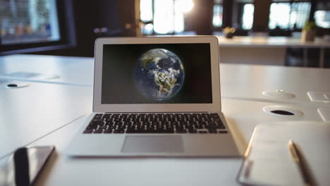 animation of globe spinning on a computer screen