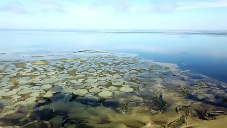 aerial view of lakes and sea