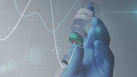 animación del procesamiento de datos sobre la vacuna contra la covid 19 con jeringa