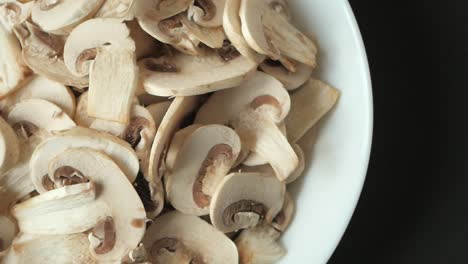 sliced mushrooms in a bowl