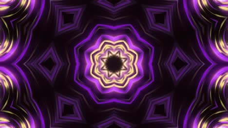 neon light floral kaleidoscope background - seamless looping