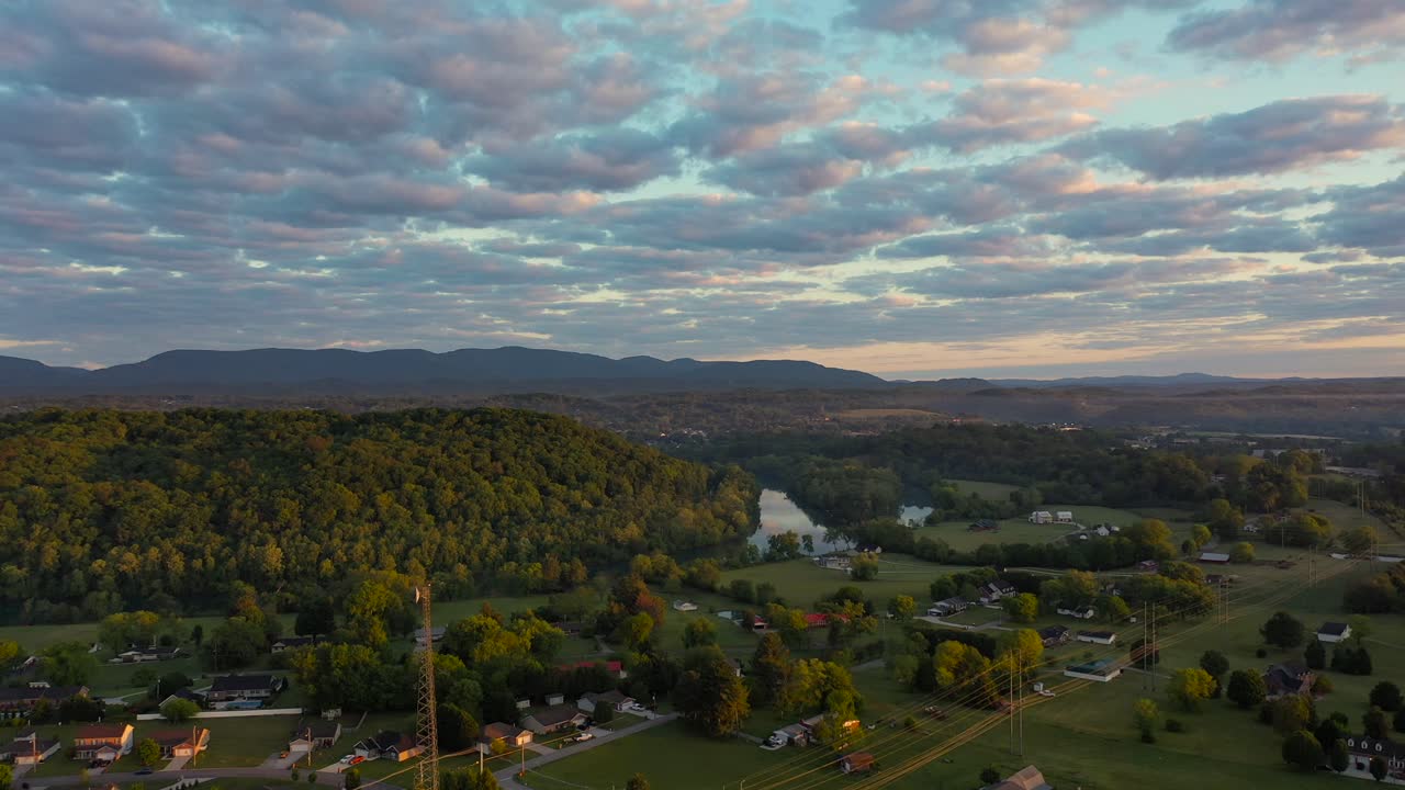 Sunrising over Clinton Suburb in Tennessee