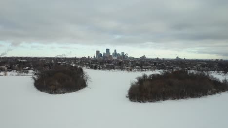 aerial view of lake of the isles park