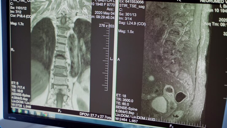 Immagine radiografica umana. Lastra radiografica del torace per diagnosi medica su paziente.