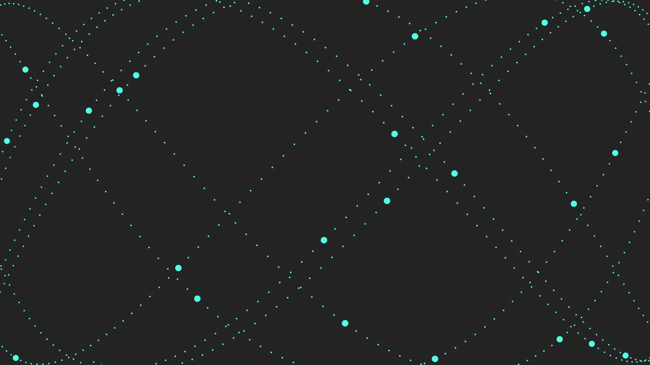 Circular pattern of dots connected by lines on black background