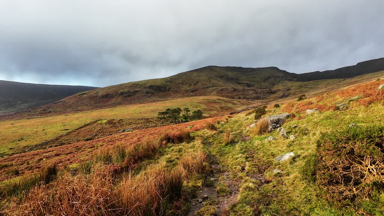 Ireland Mountains trail to old farmstead in The Comeragh Mountains Waterford Epic Locations and Landscapes in Irish countryside