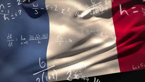 animation of data processing over flag of france