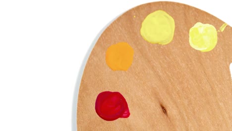 Watercolor-paint-on-wooden-palette