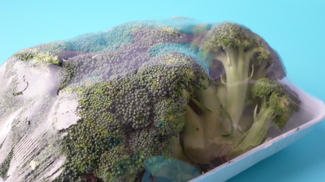 Fresh Broccoli in Plastic Packaging