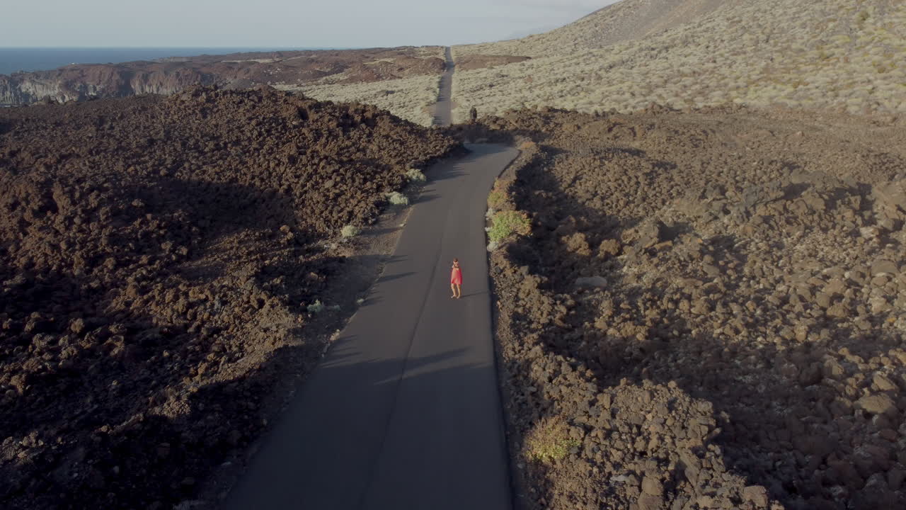 햇살 가득한 저녁, 히에로 섬, 카나리아 - 드론 뷰