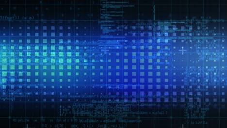 animación del procesamiento de datos brillantes con marcadores sobre la cuadrícula