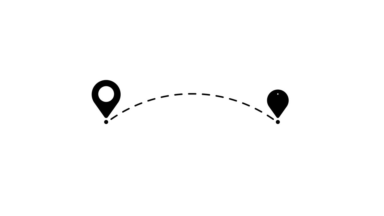 Animated Map Pins Connecting a Route