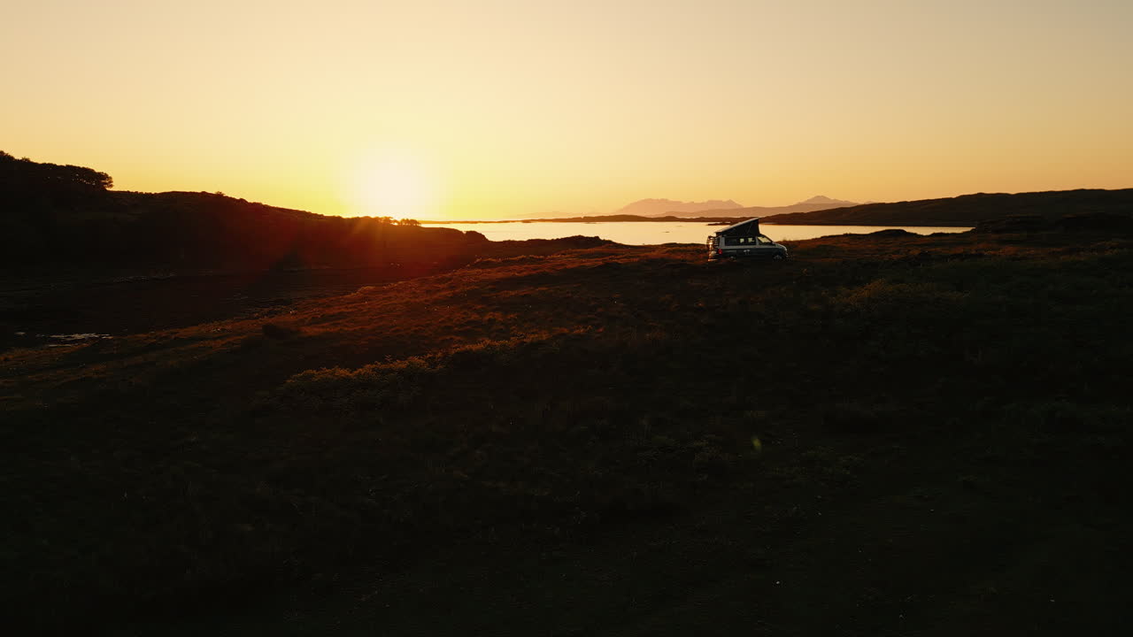 Sunset Camping Van in Scotland