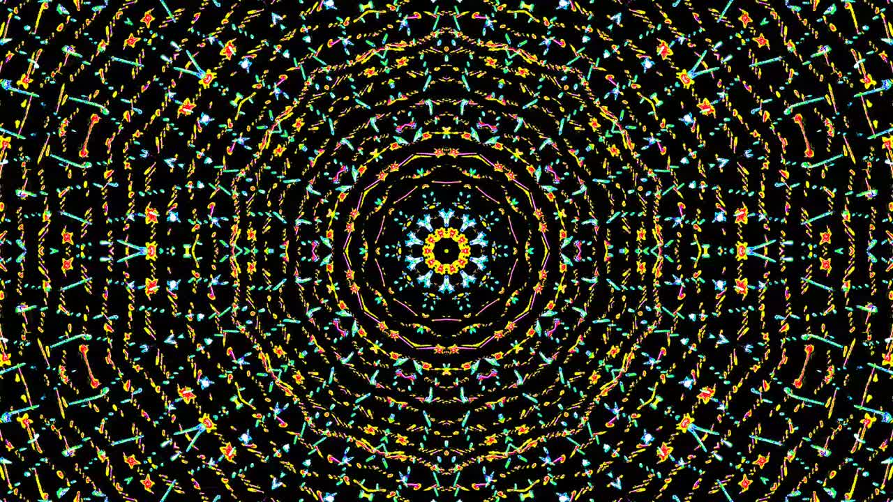 luz abstracta brillante que gobierna el color completo, caleidoscopio, fondo negro